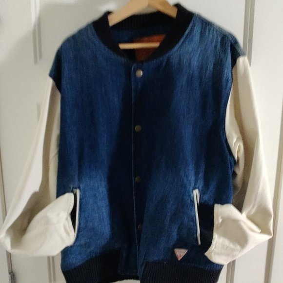 GUESS Originals x A$AP Rocky Varsity Bomber Denim Jacket – Large - Picture 5 of 6